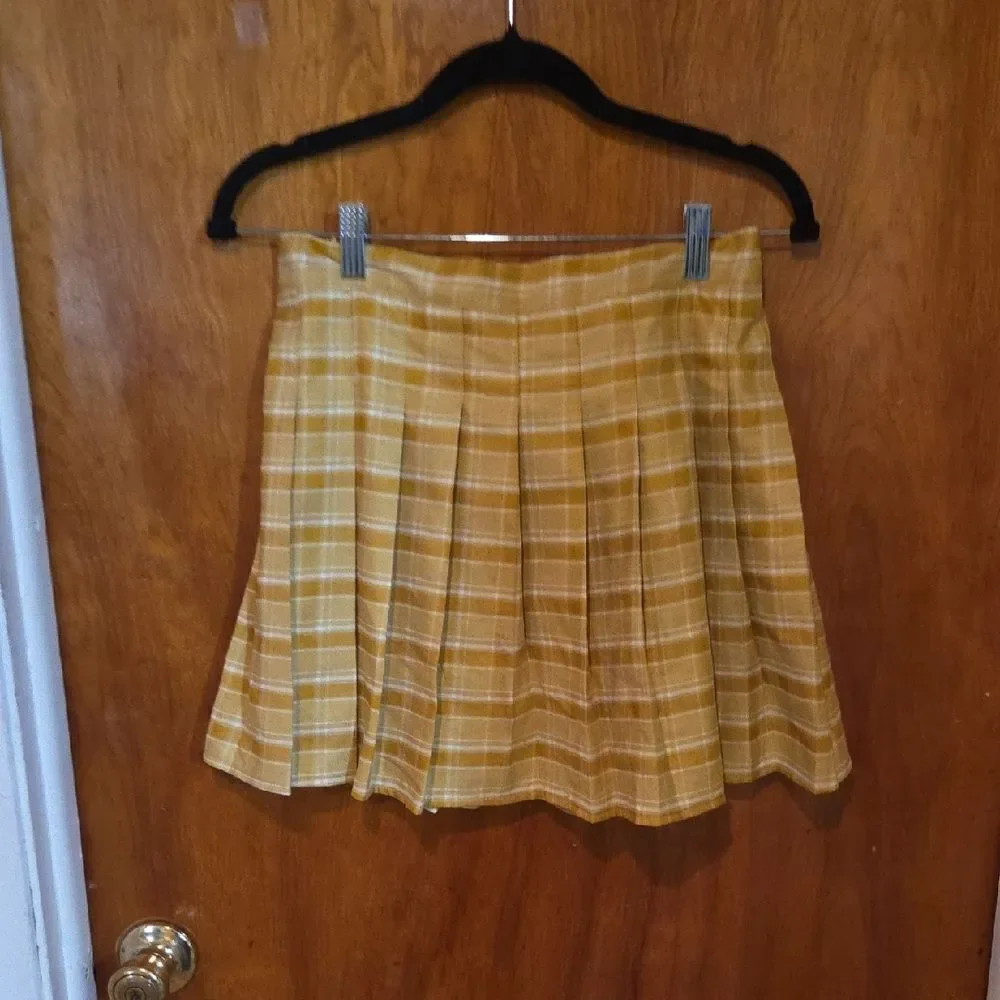 Yellow Plaid Juniors/ Women's Skirt